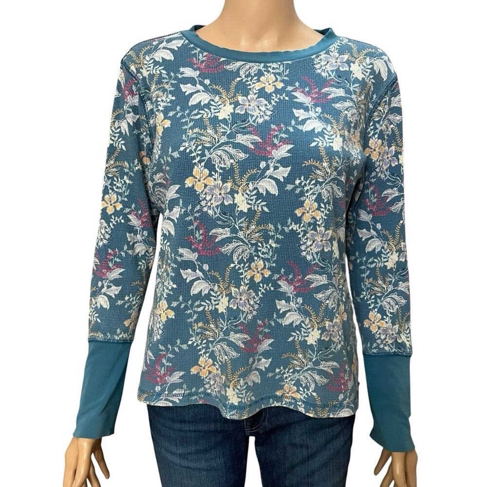 Sundance Thermal Tshirt XL Long Sleeve Floral Boho Western Crew Neck Cotton
